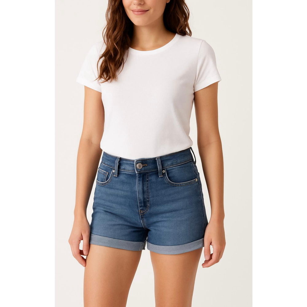 Women's Levi's Blue Mid Length Jean Shorts Size 33 Minimalist Y2K Cabincore Boho